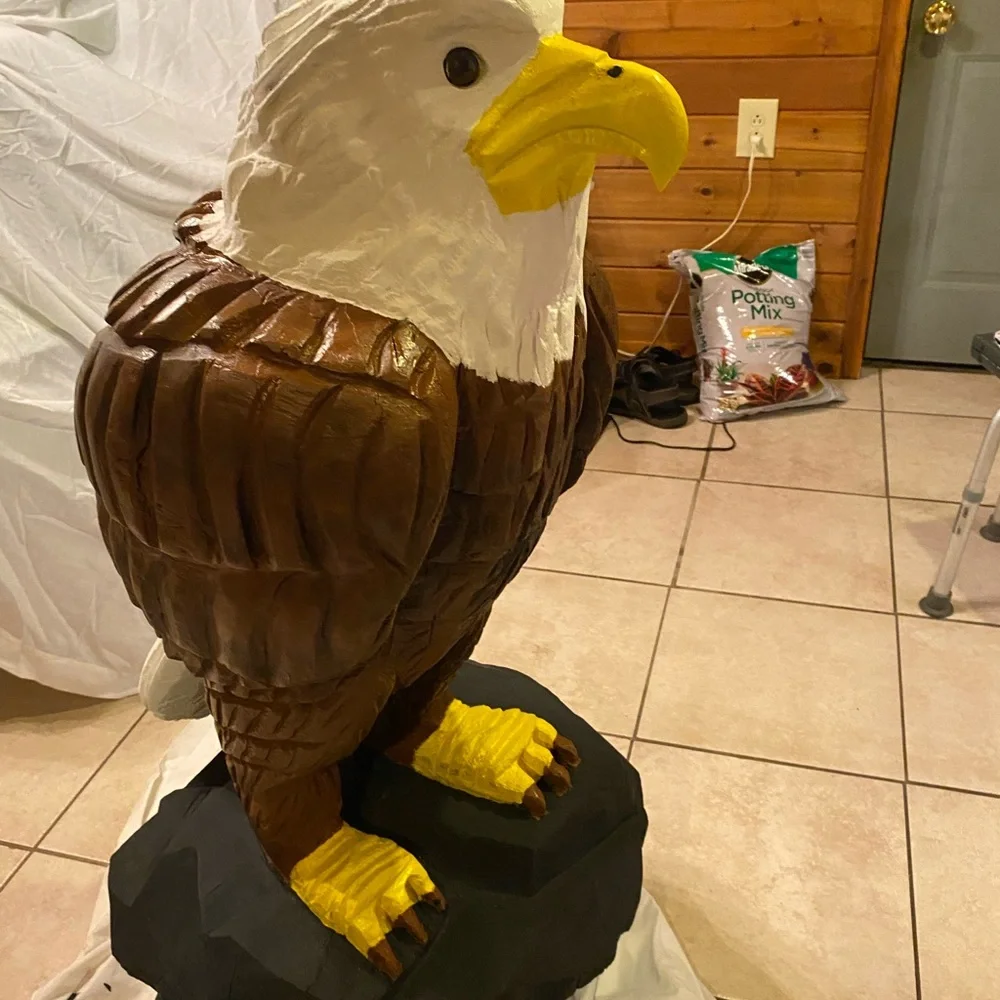 Brown and White Eagle Bird Statue